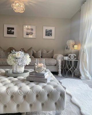 Vaalean romanttinen sisustus