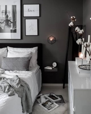 Pettämätön mustavalkoinen sisustus