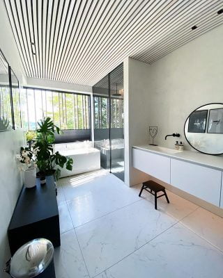 Minimalistinen, linjakas ja rouhea sisustus