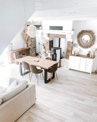 Moderni maalaishenkinen sisustus