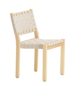 Artek Aalto 611 tuoli, koivu - valkoinen satulavyö